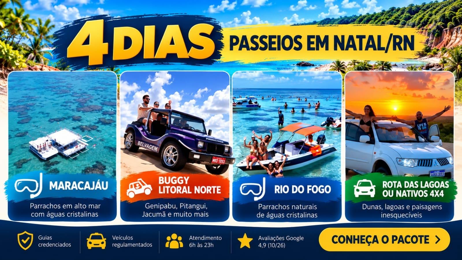 4 Dias – Paraísos Naturais Mar cristalino, piscinas naturais e lagoas